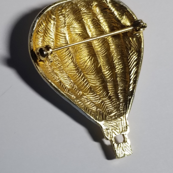 Relisted - Vintage hot air balloon brooch pastel pin flying jewelry - Picture 4 of 9